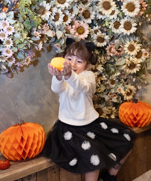 Rora（ローラ）の「ポップマム お花スカート（スカート・キッズ・ベージュ/ブラック・120cm/110cm/140cm/130cm）」の21枚目の写真