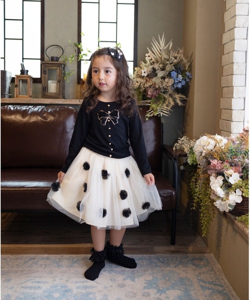 Rora（ローラ）の「ポップマム お花スカート（スカート・キッズ・ベージュ/ブラック・120cm/110cm/140cm/130cm）」の5枚目の写真