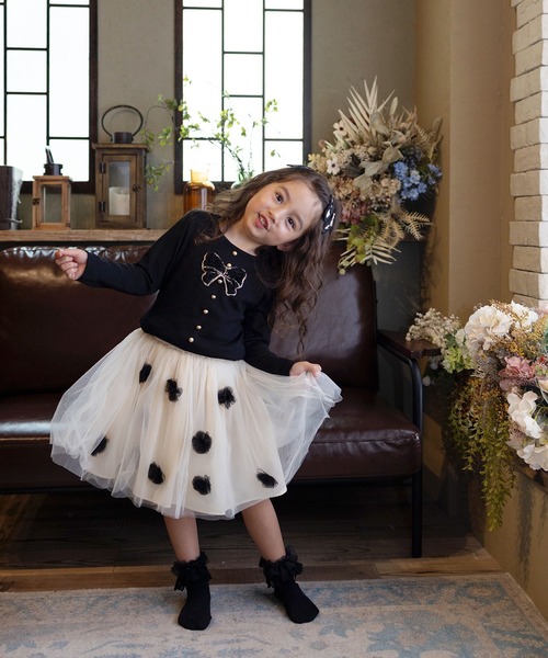 Rora（ローラ）の「ポップマム お花スカート（スカート・キッズ・ベージュ/ブラック・120cm/110cm/140cm/130cm）」の6枚目の写真