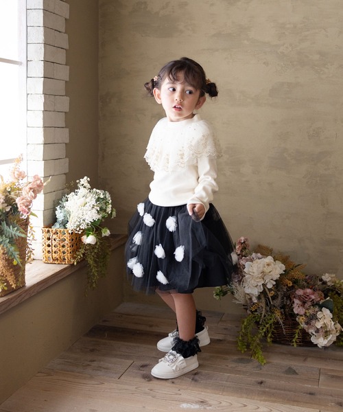 Rora（ローラ）の「ポップマム お花スカート（スカート・キッズ・ベージュ/ブラック・120cm/110cm/140cm/130cm）」の18枚目の写真
