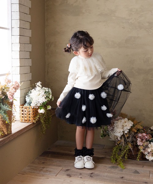 Rora（ローラ）の「ポップマム お花スカート（スカート・キッズ・ベージュ/ブラック・120cm/110cm/140cm/130cm）」の19枚目の写真