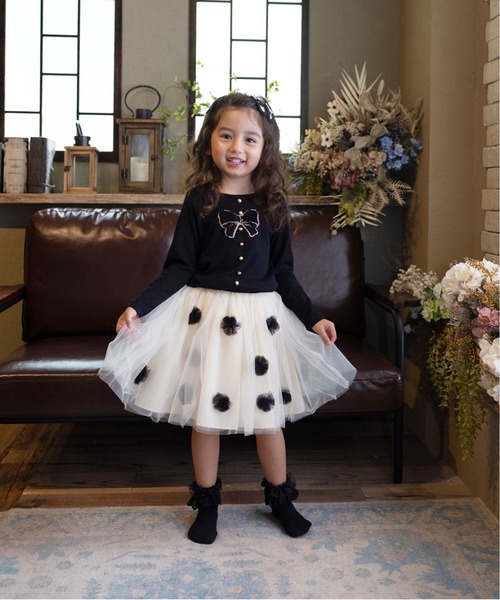 Rora（ローラ）の「ポップマム お花スカート（スカート・キッズ・ベージュ/ブラック・120cm/110cm/140cm/130cm）」の7枚目の写真