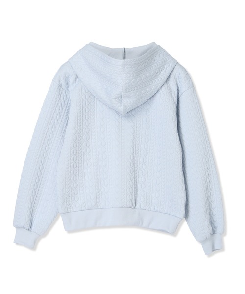 Amourire girl（アムリールガール）の「ふくれジャガードZIPパーカー（パーカー・キッズ・オフホワイト/サックスブルー・160cm/150cm/140cm/130cm）」の10枚目の写真