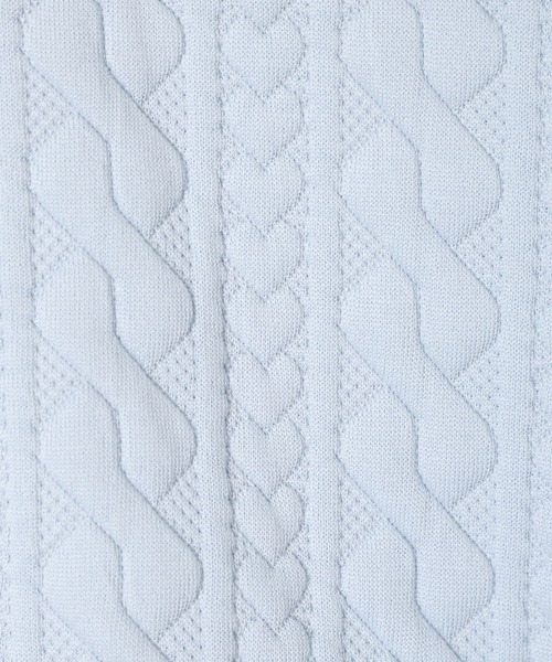 Amourire girl（アムリールガール）の「ふくれジャガードZIPパーカー（パーカー・キッズ・オフホワイト/サックスブルー・160cm/150cm/140cm/130cm）」の5枚目の写真