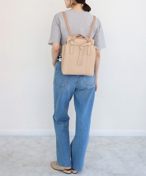 Bleu Bleuet(ブルーブルーエ)の「【ZOZO限定】合皮リュックショルダー(ショルダーバッグ・レディース・グレー/ブラック/ブラウン・FREE)」の12枚目の写真