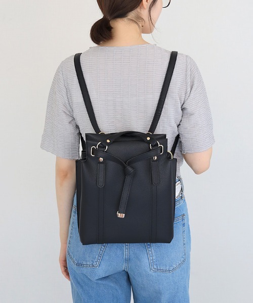 Bleu Bleuet(ブルーブルーエ)の「【ZOZO限定】合皮リュックショルダー(ショルダーバッグ・レディース・グレー/ブラック/ブラウン・FREE)」の8枚目の写真