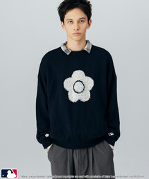 メンズのニット/セーター（ブルー・ネイビー/青色系・花柄