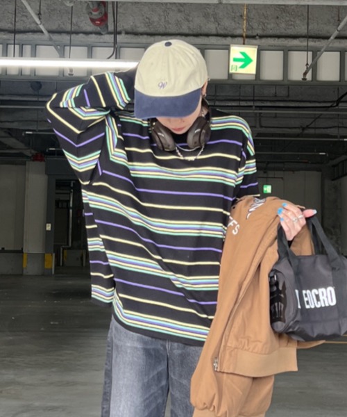 RODEO CROWNS WIDE BOWL（ロデオクラウンズワイドボウル）の「マルチボーダートップス（Tシャツ/カットソー・レディース・ホワイト系その他/ブラック系その他/オレンジ系その他・FREE）」の3枚目の写真