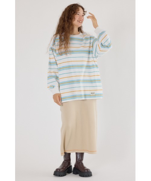 RODEO CROWNS WIDE BOWL（ロデオクラウンズワイドボウル）の「マルチボーダートップス（Tシャツ/カットソー・レディース・ホワイト系その他/ブラック系その他/オレンジ系その他・FREE）」の8枚目の写真