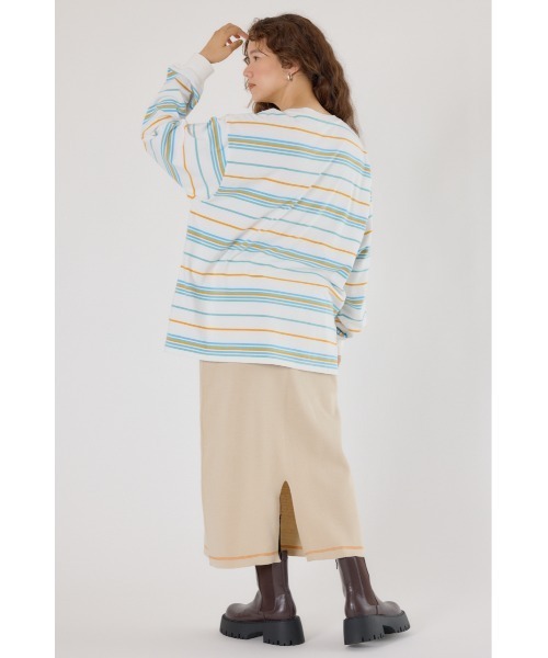 RODEO CROWNS WIDE BOWL（ロデオクラウンズワイドボウル）の「マルチボーダートップス（Tシャツ/カットソー・レディース・ホワイト系その他/ブラック系その他/オレンジ系その他・FREE）」の9枚目の写真