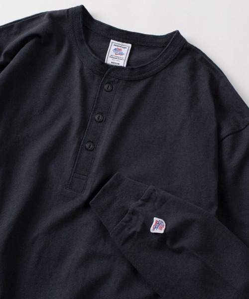 JEMORGAN（ジェーイーモーガン）の「【87】【JEMORGAN/ジェーイーモーガン】ワンポイントワッペン ヘビーウェイト ヘンリーネック ロングスリーブTシャツ/無地T/インナーウェア（Tシャツ/カットソー・メンズ・ベージュ/ネイビー/グレー/ブラック/オフホワイト・M/L/XL）」の5枚目の写真