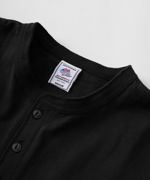 JEMORGAN（ジェーイーモーガン）の「【87】【JEMORGAN/ジェーイーモーガン】ワンポイントワッペン ヘビーウェイト ヘンリーネック ロングスリーブTシャツ/無地T/インナーウェア（Tシャツ/カットソー・メンズ・ベージュ/ネイビー/グレー/ブラック/オフホワイト・M/L/XL）」の9枚目の写真