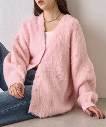 モヘアタッチカーディガン