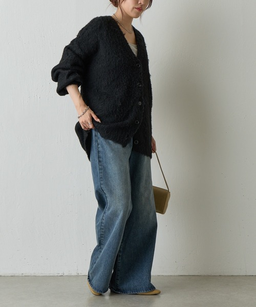 COLONY 2139(コロニートゥーワンスリーナイン)の「モヘアタッチカーディガン(カーディガン/ボレロ・レディース・ネイビー/ライトグレー/ブラウン/ピンク/チャコールグレー/ブルー/ブラック・FREE)」の9枚目の写真