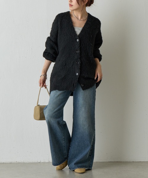 COLONY 2139(コロニートゥーワンスリーナイン)の「モヘアタッチカーディガン(カーディガン/ボレロ・レディース・ネイビー/ライトグレー/ブラウン/ピンク/チャコールグレー/ブルー/ブラック・FREE)」の8枚目の写真