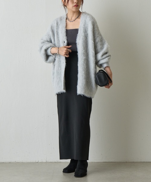 COLONY 2139(コロニートゥーワンスリーナイン)の「モヘアタッチカーディガン(カーディガン/ボレロ・レディース・ネイビー/ライトグレー/ブラウン/ピンク/チャコールグレー/ブルー/ブラック・FREE)」の12枚目の写真