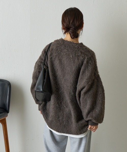 COLONY 2139(コロニートゥーワンスリーナイン)の「モヘアタッチカーディガン(カーディガン/ボレロ・レディース・ネイビー/ライトグレー/ブラウン/ピンク/チャコールグレー/ブルー/ブラック・FREE)」の16枚目の写真