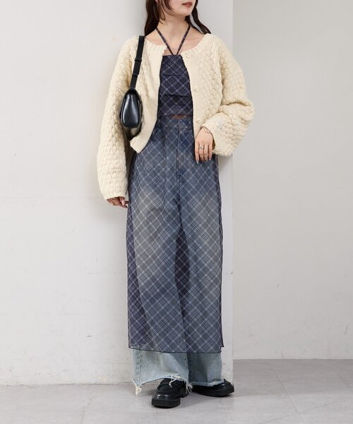 シアーチェックキャミワンピース（ワンピース）｜mystic（ミスティック