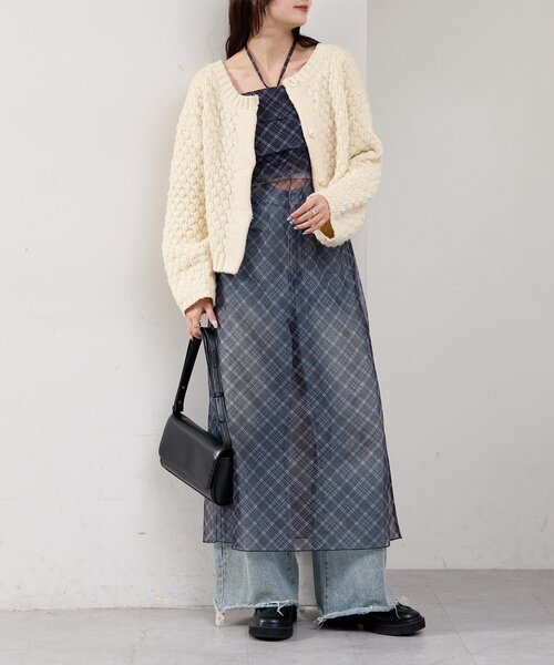 シアーチェックキャミワンピース（ワンピース）｜mystic（ミスティック