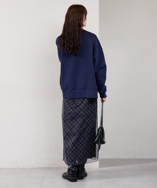 mystic(ミスティック)の「【軽やかチュール素材◎】シアーチェックキャミワンピース(ワンピース・レディース・ブラック/ブラウン・FREE/2)」の9枚目の写真