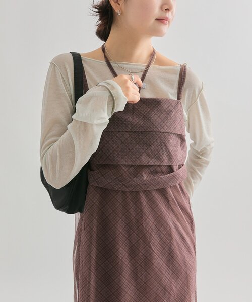 シアーチェックキャミワンピース（ワンピース）｜mystic（ミスティック