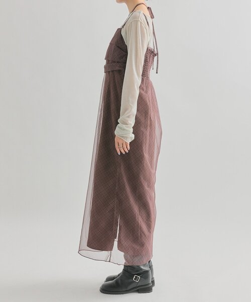 シアーチェックキャミワンピース（ワンピース）｜mystic（ミスティック