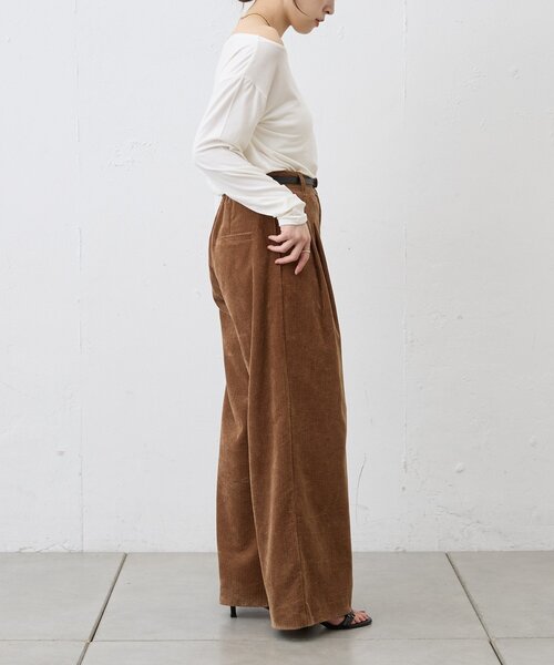 SHENERY（シーナリー）の「コーデュロイワイドパンツ（その他パンツ・レディース・ブラウン/アイボリー・36/38）」の14枚目の写真