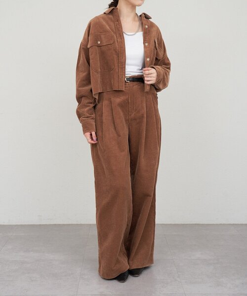 SHENERY（シーナリー）の「コーデュロイワイドパンツ（その他パンツ・レディース・ブラウン/アイボリー・36/38）」の20枚目の写真