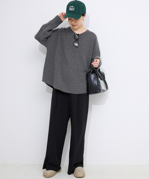 SLOBE IENA」 ニットポンチョ FREE グレー系その他 レディース SLOBE