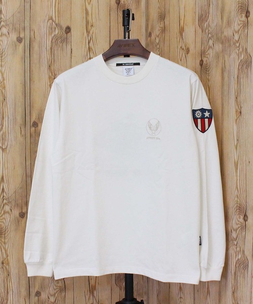 AVIREX(アヴィレックス)の「EMB FLYING TIGER L/S T-SHIRT(Tシャツ/カットソー・メンズ・ホワイト/ブラック/オリーブ・M/L/XL/XXL)」の4枚目の写真