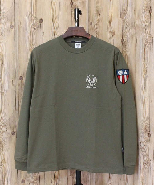 AVIREX(アヴィレックス)の「EMB FLYING TIGER L/S T-SHIRT(Tシャツ/カットソー・メンズ・ホワイト/ブラック/オリーブ・M/L/XL/XXL)」の20枚目の写真