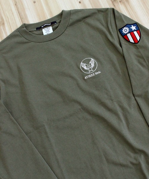 AVIREX(アヴィレックス)の「EMB FLYING TIGER L/S T-SHIRT(Tシャツ/カットソー・メンズ・ホワイト/ブラック/オリーブ・M/L/XL/XXL)」の22枚目の写真
