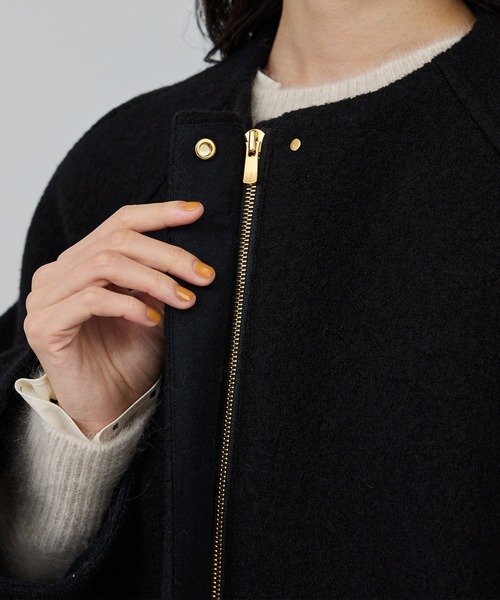 ROPE'(ロペ)の「圧縮ウールコクーンショート丈コート/Bellandi(ベランディ)(ブルゾン・レディース・ブラック/ダークブラウン・36/38)」の19枚目の写真