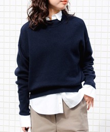 アンゴラ混 ストレッチ ニット プルオーバー