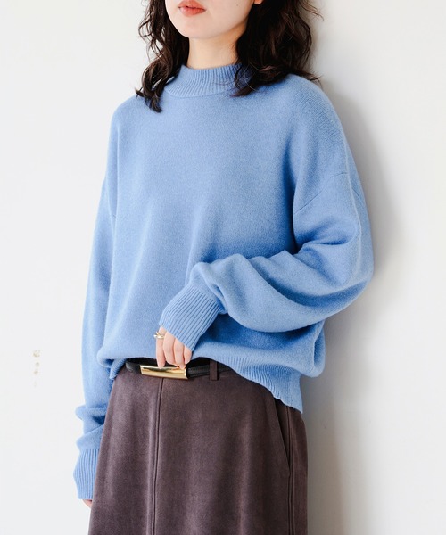 B:MING by BEAMS（ビーミングバイビームス）の「アンゴラ混 ストレッチ ニット プルオーバー (手洗い可)（ニット/セーター・レディース・ライトベージュ/ネイビー/ブルー/オフホワイト・ONE SIZE）」の11枚目の写真