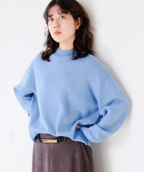 B:MING by BEAMS（ビーミングバイビームス）の「アンゴラ混 ストレッチ ニット プルオーバー (手洗い可)（ニット/セーター・レディース・ライトベージュ/ネイビー/ブルー/オフホワイト・ONE SIZE）」の12枚目の写真