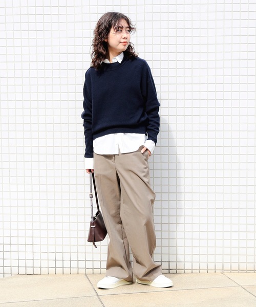 B:MING by BEAMS（ビーミングバイビームス）の「アンゴラ混 ストレッチ ニット プルオーバー (手洗い可)（ニット/セーター・レディース・ライトベージュ/ネイビー/ブルー/オフホワイト・ONE SIZE）」の6枚目の写真