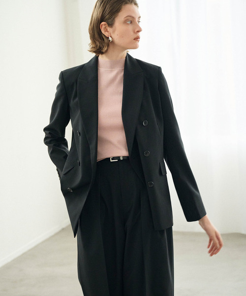 N.O.R.C(ノーク)の「ピークドラペルダブルジャケット【CLEAN MOTION】(テーラードジャケット・レディース・ブラウン/ブラック/ストライプ・S/M)」の5枚目の写真