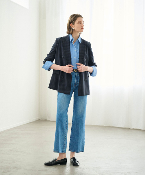 N.O.R.C(ノーク)の「ピークドラペルダブルジャケット【CLEAN MOTION】(テーラードジャケット・レディース・ブラウン/ブラック/ストライプ・S/M)」の8枚目の写真