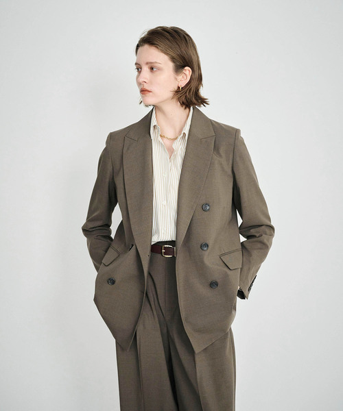 N.O.R.C(ノーク)の「ピークドラペルダブルジャケット【CLEAN MOTION】(テーラードジャケット・レディース・ブラウン/ブラック/ストライプ・S/M)」の10枚目の写真