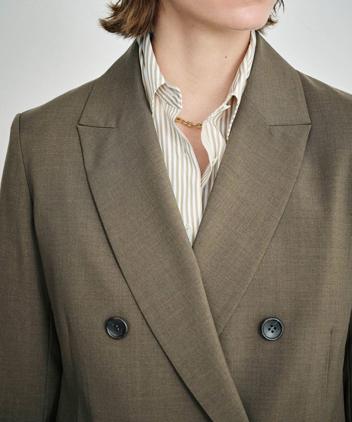 N.O.R.C(ノーク)の「ピークドラペルダブルジャケット【CLEAN MOTION】(テーラードジャケット・レディース・ブラウン/ブラック/ストライプ・S/M)」の13枚目の写真