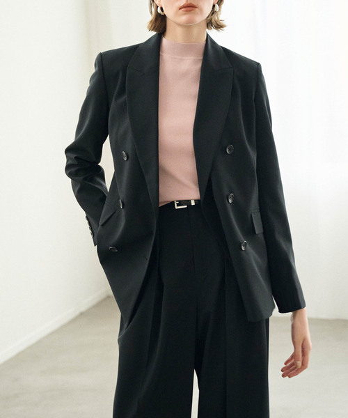 N.O.R.C(ノーク)の「ピークドラペルダブルジャケット【CLEAN MOTION】(テーラードジャケット・レディース・ブラウン/ブラック/ストライプ・S/M)」の3枚目の写真