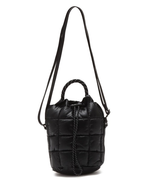 NIKE(ナイキ)の「NIKE NK NSW PUFFLE TINY TOTE / ナイキ NSW パッフル タイニー トート 【SP】(トートバッグ・メンズ・ブラック/ピンク/ベージュ・ONE SIZE)」の2枚目の写真
