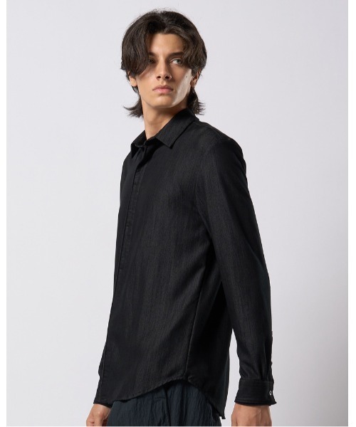 wjk(ダヴルジェイケイ)の「fly front shirt(シャツ/ブラウス・メンズ・ライトグレー/ブラック・SMALL/MEDIUM/LARGE/X-LARGE)」の4枚目の写真