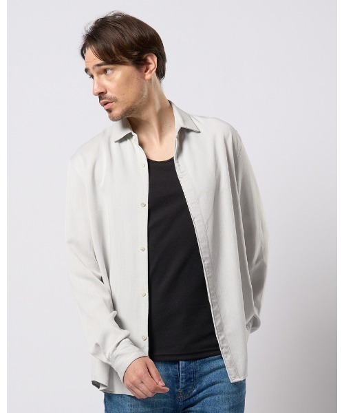 wjk(ダヴルジェイケイ)の「fly front shirt(シャツ/ブラウス・メンズ・ライトグレー/ブラック・SMALL/MEDIUM/LARGE/X-LARGE)」の7枚目の写真