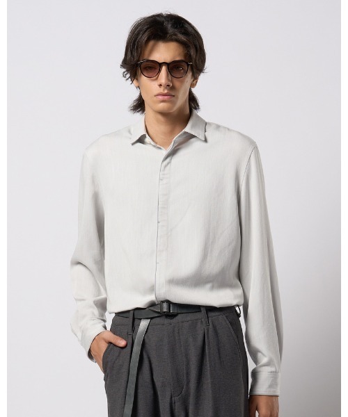 wjk(ダヴルジェイケイ)の「fly front shirt(シャツ/ブラウス・メンズ・ライトグレー/ブラック・SMALL/MEDIUM/LARGE/X-LARGE)」の10枚目の写真