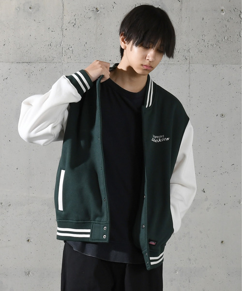 Dickies(ディッキーズ)の「【neos】GENUINE DICKIES ジェニュイン ディッキーズ ロゴ 刺繍 ポンチ スタジアム ジャンパー(スタジャン・メンズ・チャコールグレー/ブラック/グリーン・MEDIUM/LARGE/X-LARGE)」の11枚目の写真