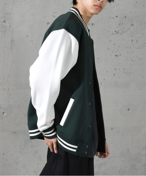 Dickies(ディッキーズ)の「【neos】GENUINE DICKIES ジェニュイン ディッキーズ ロゴ 刺繍 ポンチ スタジアム ジャンパー(スタジャン・メンズ・チャコールグレー/ブラック/グリーン・MEDIUM/LARGE/X-LARGE)」の13枚目の写真