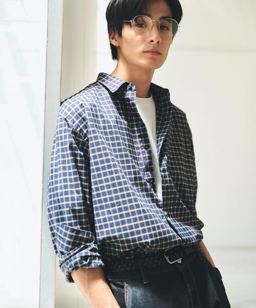 THE SHOP TK （ザ ショップ ティーケー ）の「◆チェック＆ストライプ アソート長袖シャツ【洗濯機OK】（シャツ/ブラウス・メンズ・ブラウン系その他3/ネイビー系1/ブラウン系その他2/ブルーグリーン・02/03/04）」の6枚目の写真