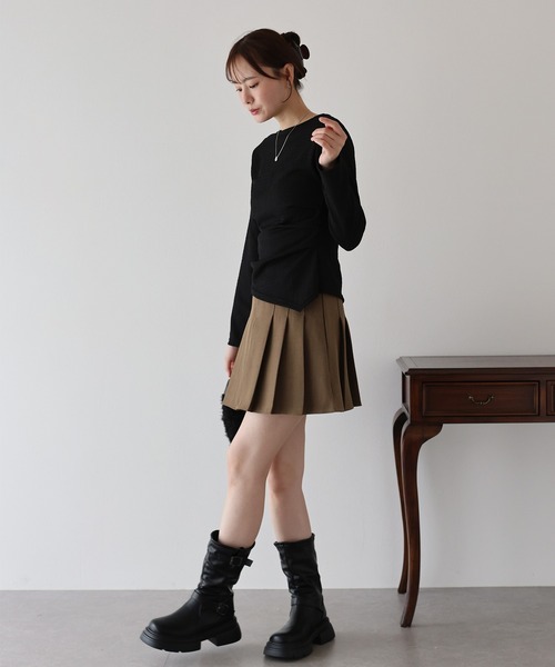 BLUEEAST(ブルーイースト)の「サイドタックジャガードカットソー(Tシャツ/カットソー・レディース・ブラック/アイボリー/ベージュ・MEDIUM)」の21枚目の写真